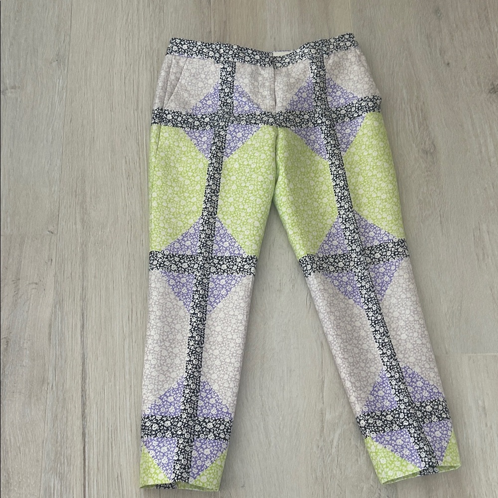 J. Crew silk Multicolor Patterned Pants - image 1